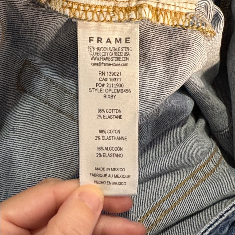 Frame Denim Le Crop Mini Bootcut Jeans in Bixby Blue SZ 33 EUC - Picture 6 of 7